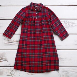 Pottery Barn Kids Red Plaid Flannel Nightgown Size 3T